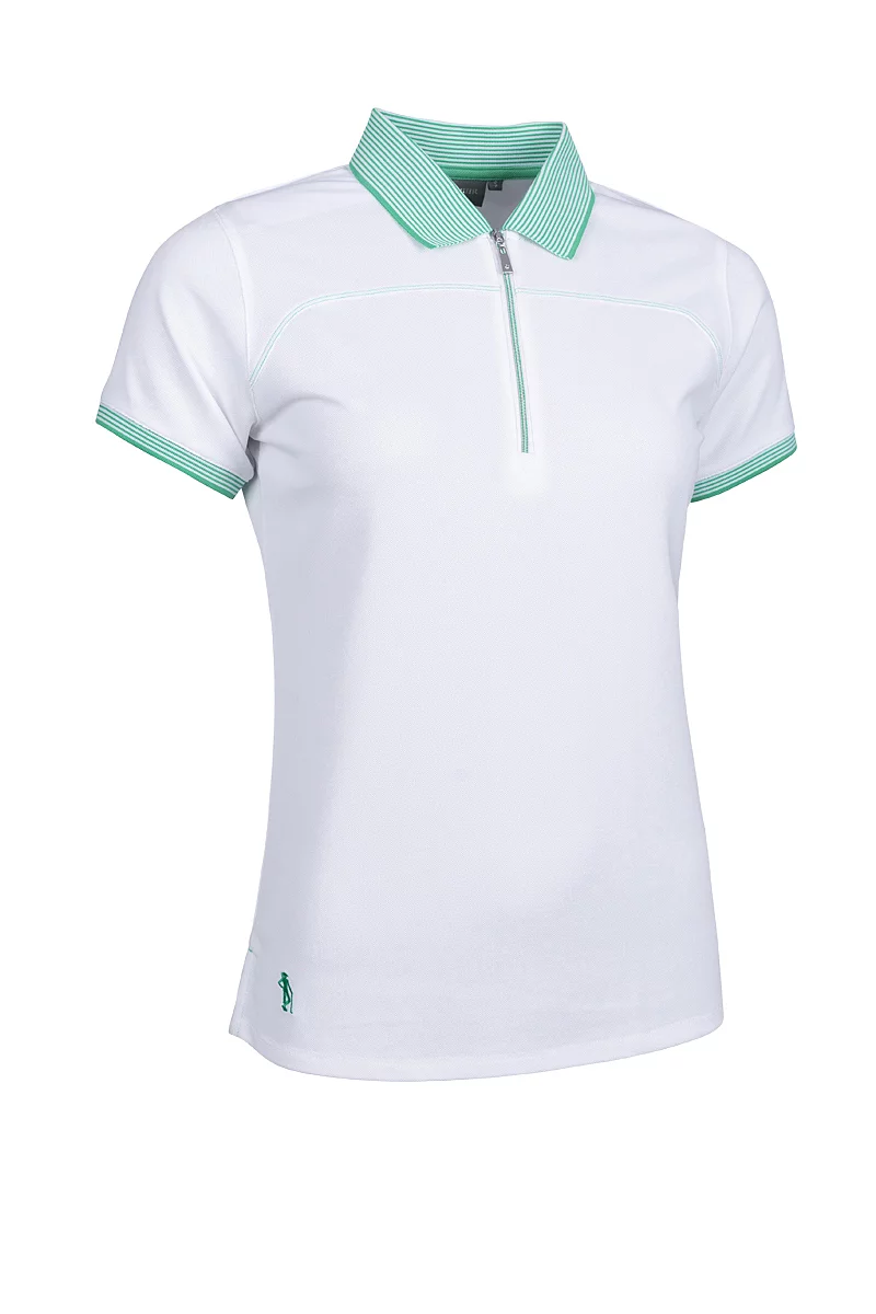 Quarter Zip Performance Pique Golf Polo Shirt Sale