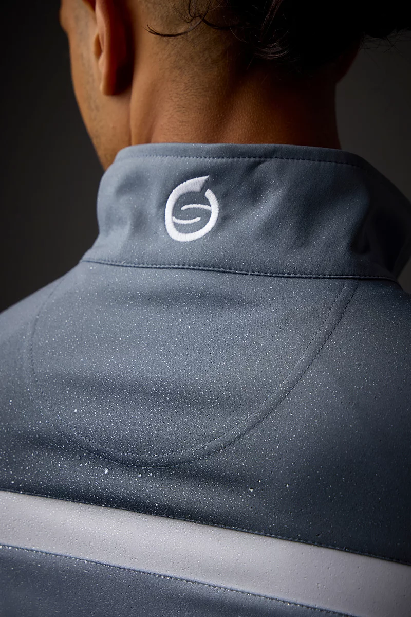 The Open Mens Quarter Zip Contrast Panelled Showerproof Golf Windshirt The Open Mens Quarter Zip Contrast Panelled Showerproof Golf Windshirt