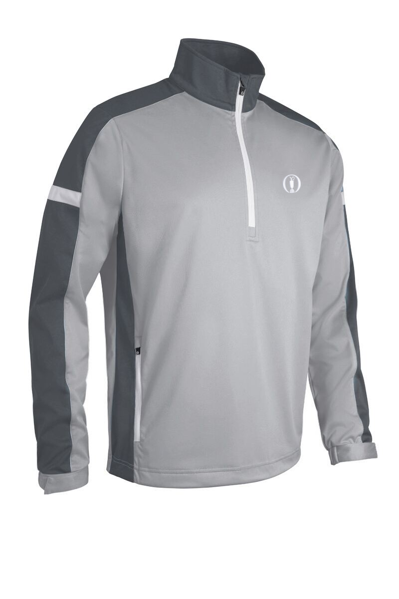 The Open Mens Quarter Zip Contrast Panelled Showerproof Golf Windshirt The Open Mens Quarter Zip Contrast Panelled Showerproof Golf Windshirt