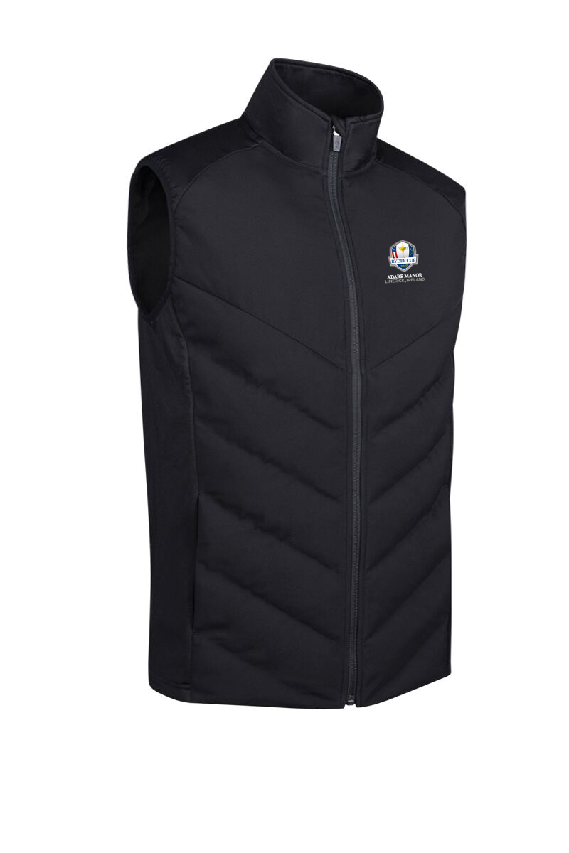 Official Ryder Cup 2027 Mens Full Zip Bonded Chevron Padded Performance Heavyweight Golf Gilet