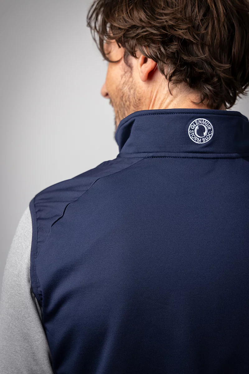 The Open Mens Full Zip Bonded Chevron Padded Performance Thermal Golf Gilet