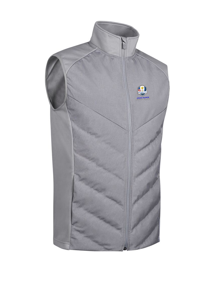 Official Ryder Cup 2027 Mens Full Zip Bonded Chevron Padded Performance Heavyweight Golf Gilet