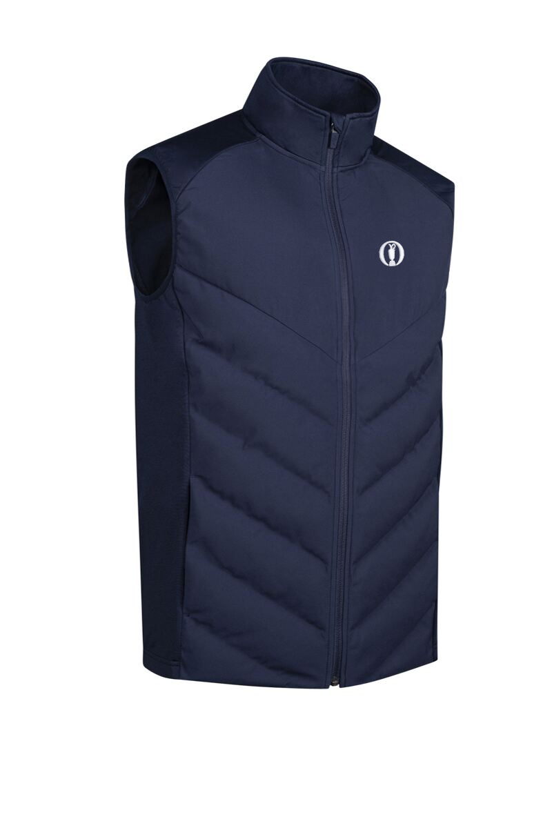 The Open Mens Full Zip Bonded Chevron Padded Performance Heavyweight Golf Gilet The Open Mens Full Zip Bonded Chevron Padded Performance Heavyweight Golf Gilet