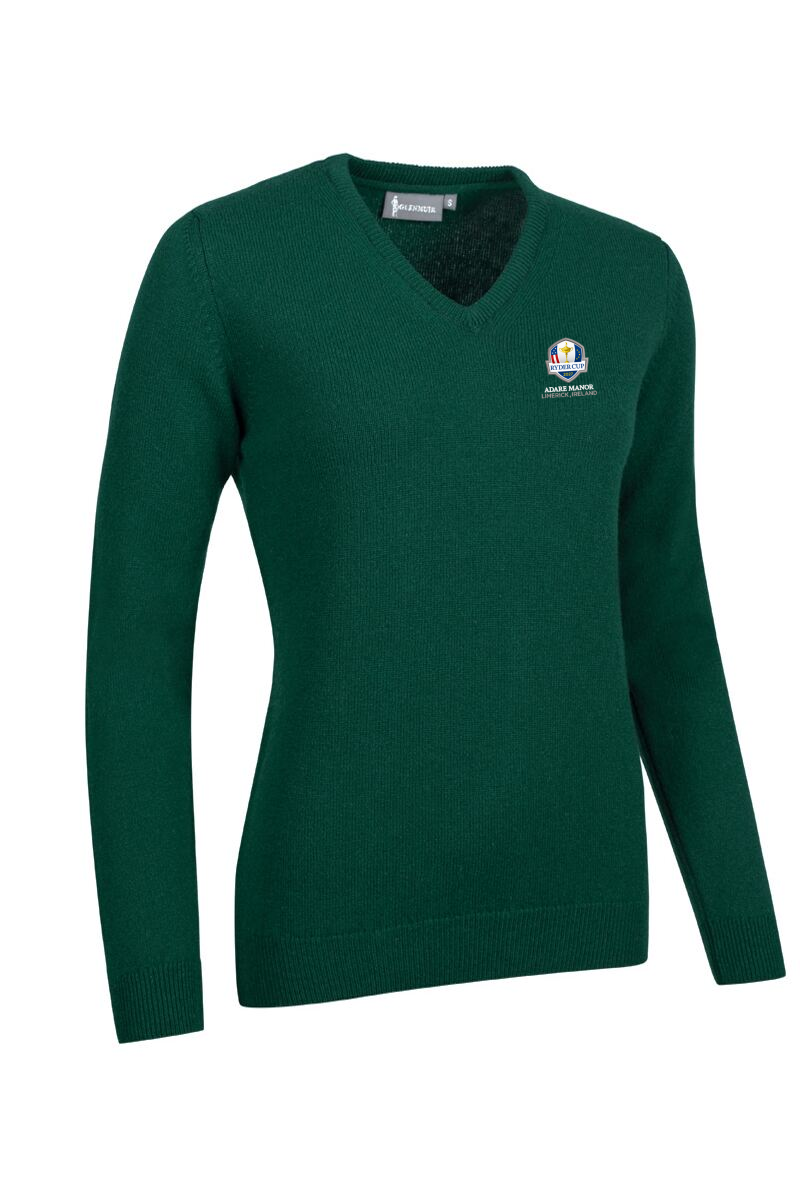 Official Ryder Cup 2027 Ladies V Neck Lambswool Midweight Golf Sweater