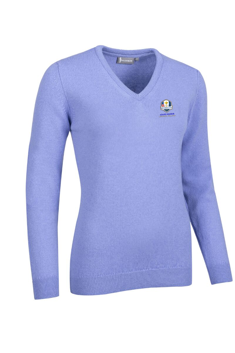 Official Ryder Cup 2027 Ladies V Neck Lambswool Midweight Golf Sweater