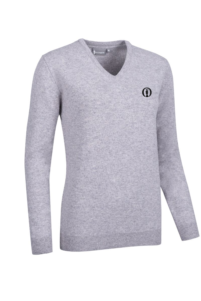 The Open Ladies V Neck Lambswool Midweight Golf Sweater