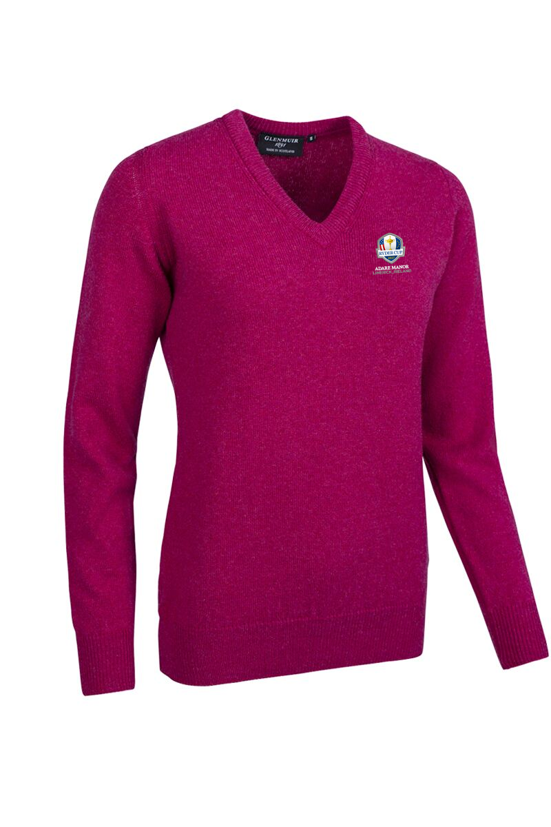 Official Ryder Cup 2027 Ladies V Neck Lambswool Midweight Golf Sweater