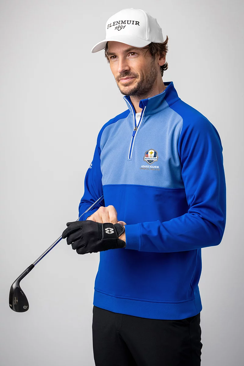 Official Ryder Cup 2027 Mens Quarter Zip Colour Block Performance Golf Midlayer