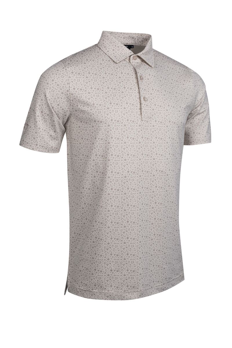 Mens Micro Scottish Print Performance Golf Shirt