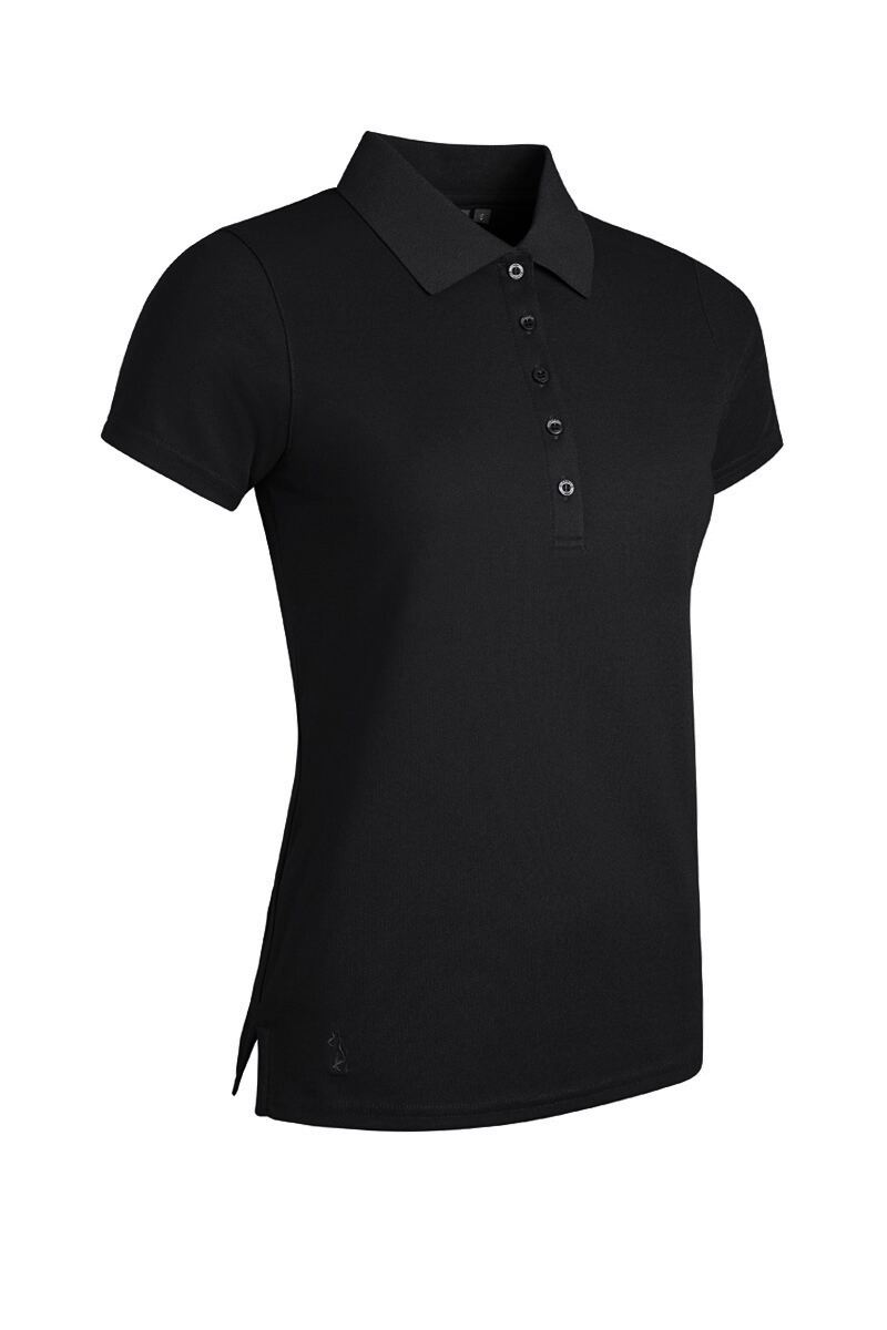 Ladies Performance Pique Golf Polo Shirt Black XXS