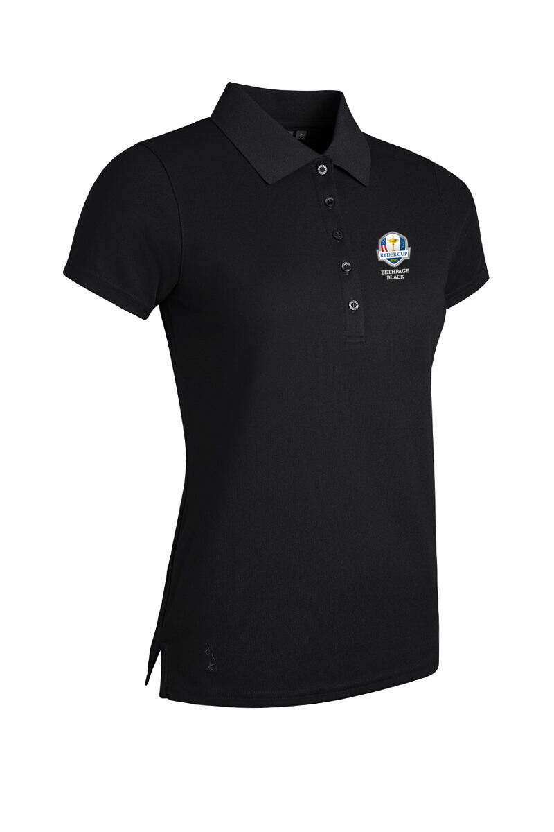 Official Ryder Cup 2025 Ladies Performance Pique Golf Polo Shirt Black XL