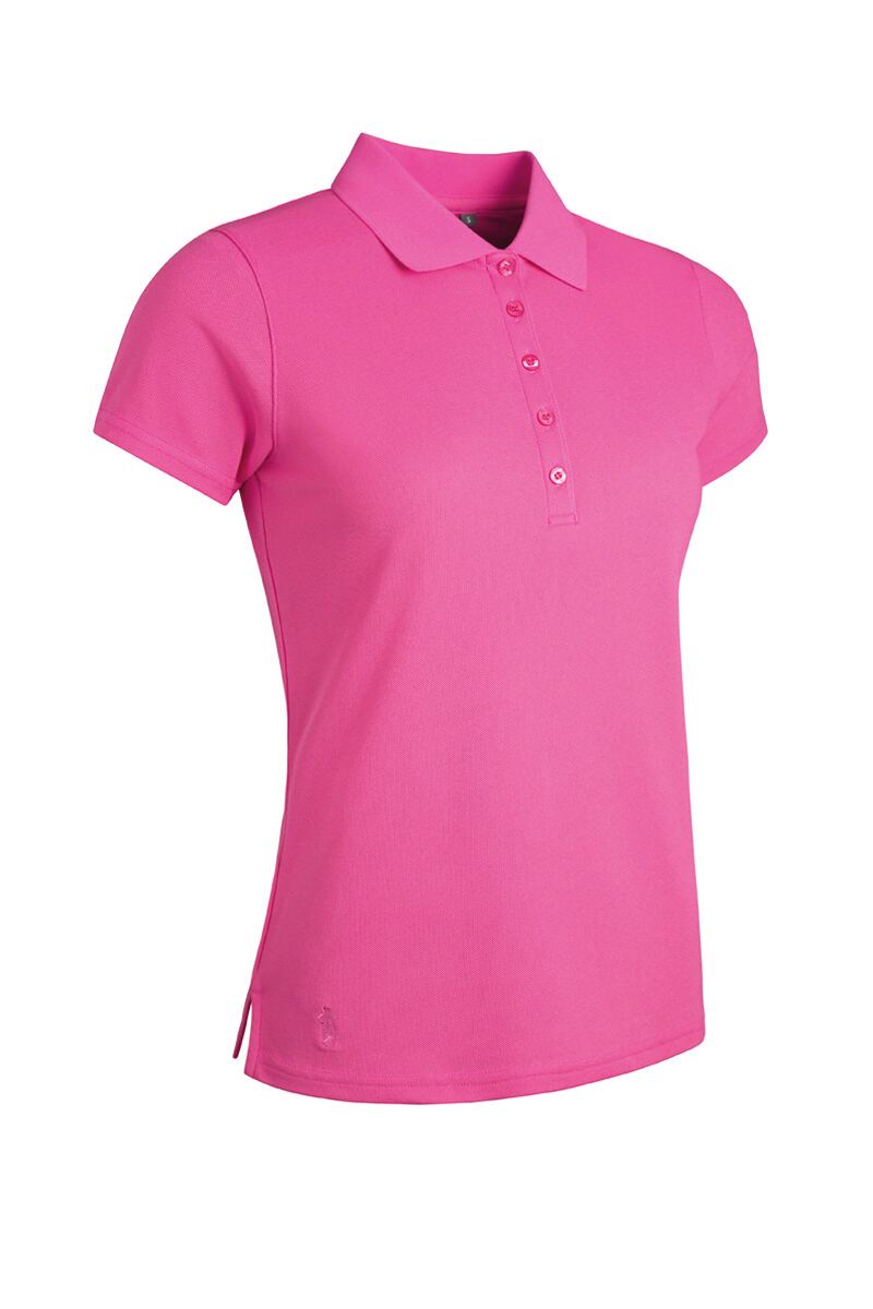 Ladies Performance Pique Golf Polo Shirt Hot Pink XL