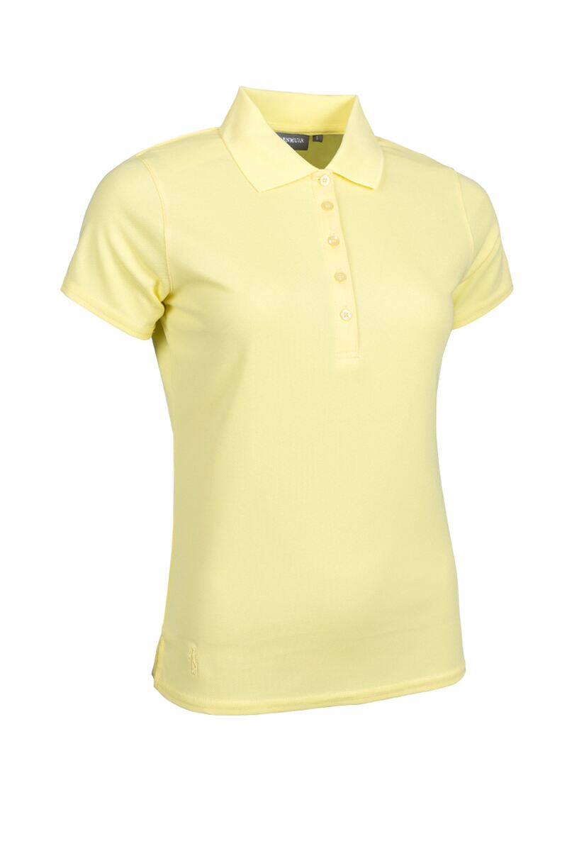 Ladies Performance Pique Golf Polo Shirt Light Yellow XXL