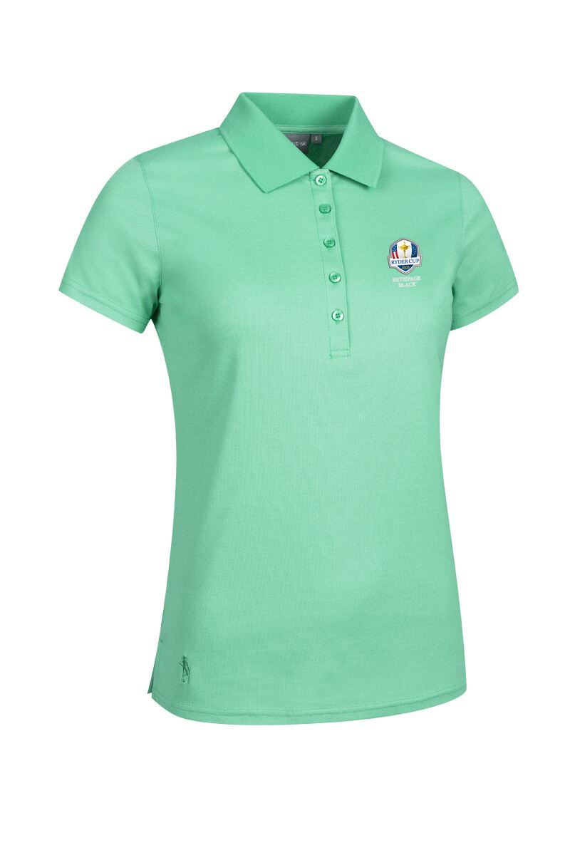 Official Ryder Cup 2025 Ladies Performance Pique Golf Polo Shirt Marine Green S