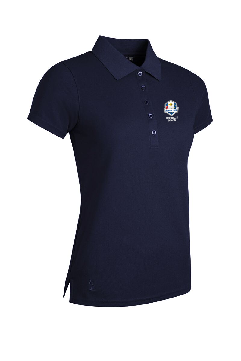 Official Ryder Cup 2025 Ladies Performance Pique Golf Polo Shirt Navy XL