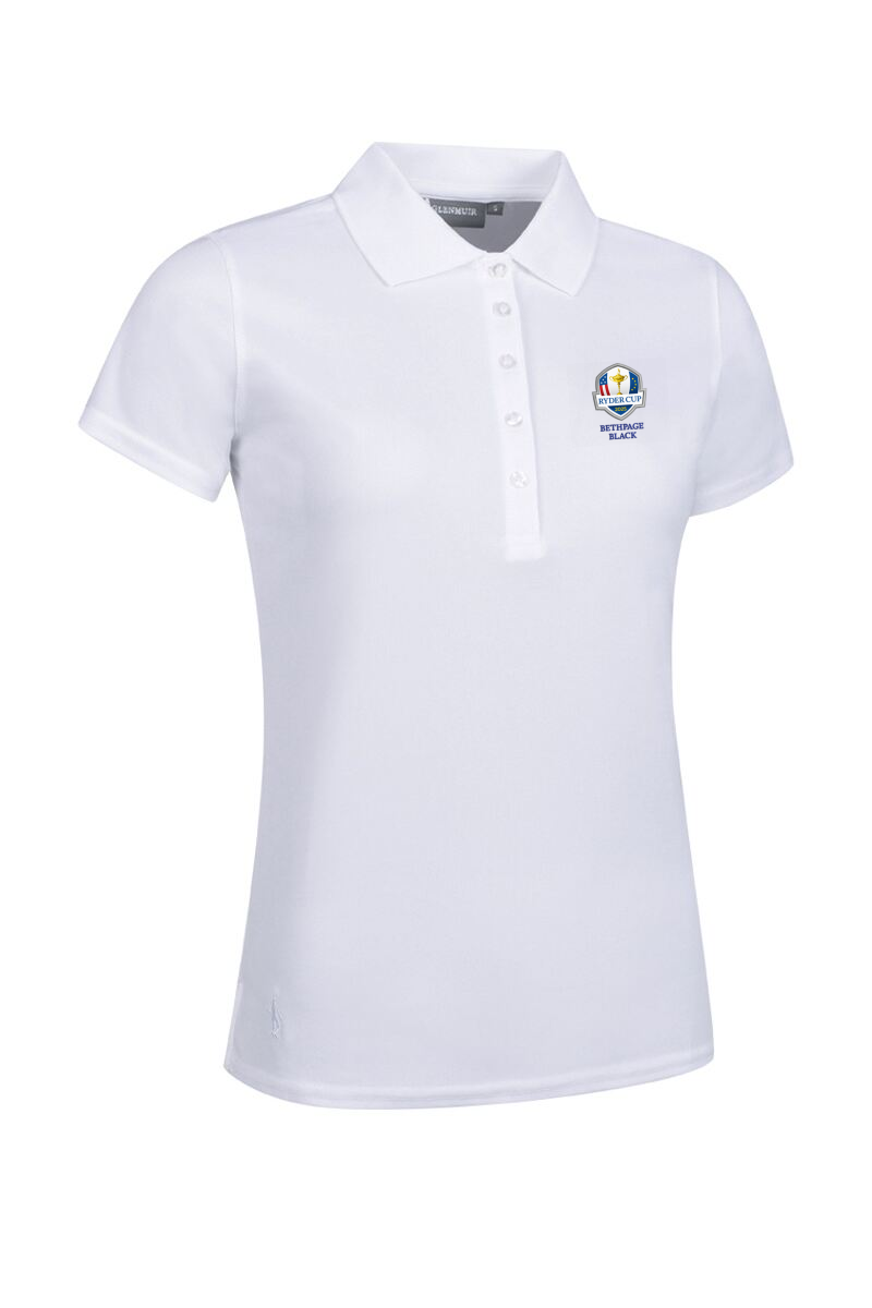 Official Ryder Cup 2025 Ladies Performance Pique Golf Polo Shirt White XXS