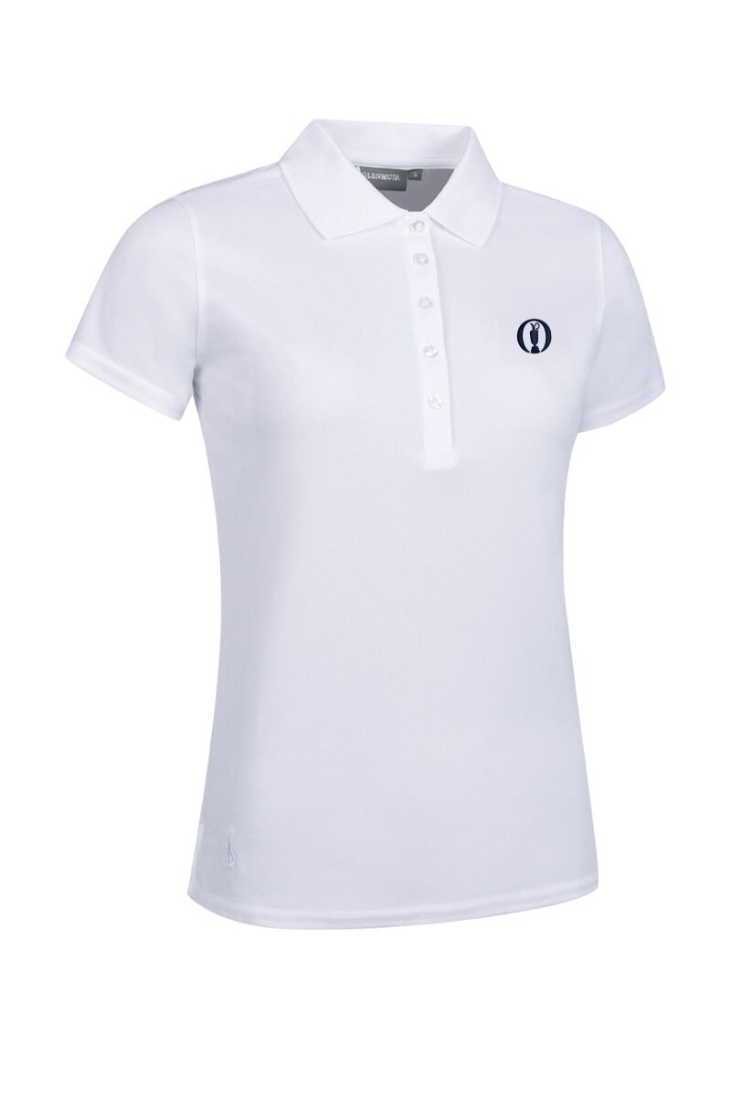 The Open Ladies Performance Pique Golf Polo Shirt White L