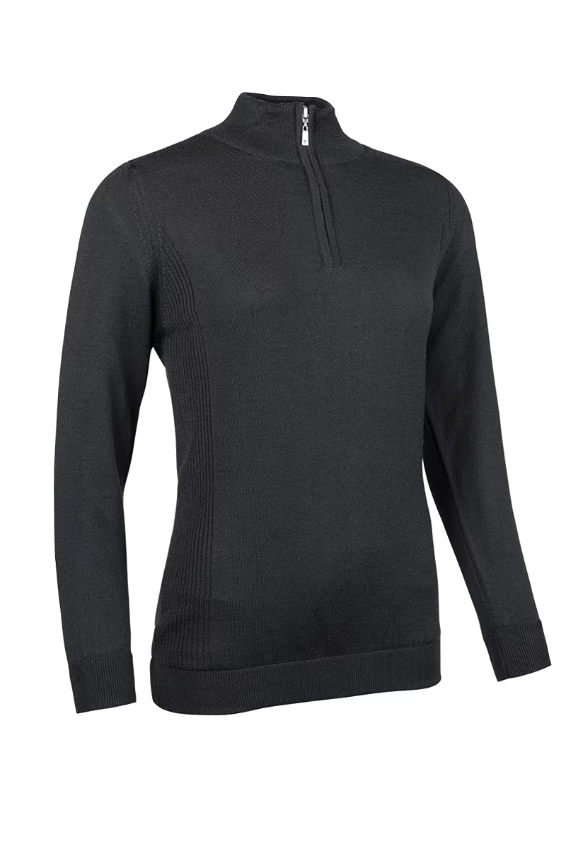 Quarter Zip Water Repellent Lined Merino Golf Sweater