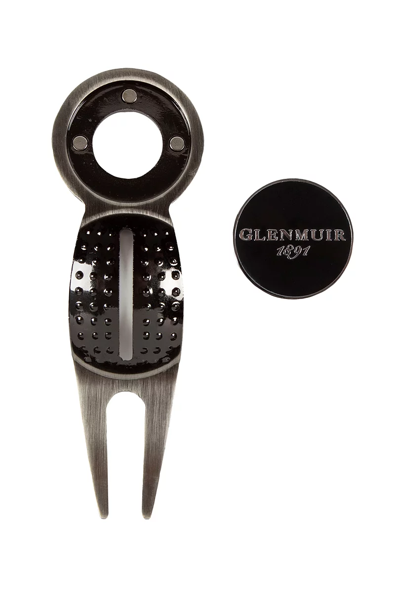Pitchmark Fork with Golf Ball Marker and Alignment Slot Pitchmark Fork with Golf Ball Marker and Alignment Slot
