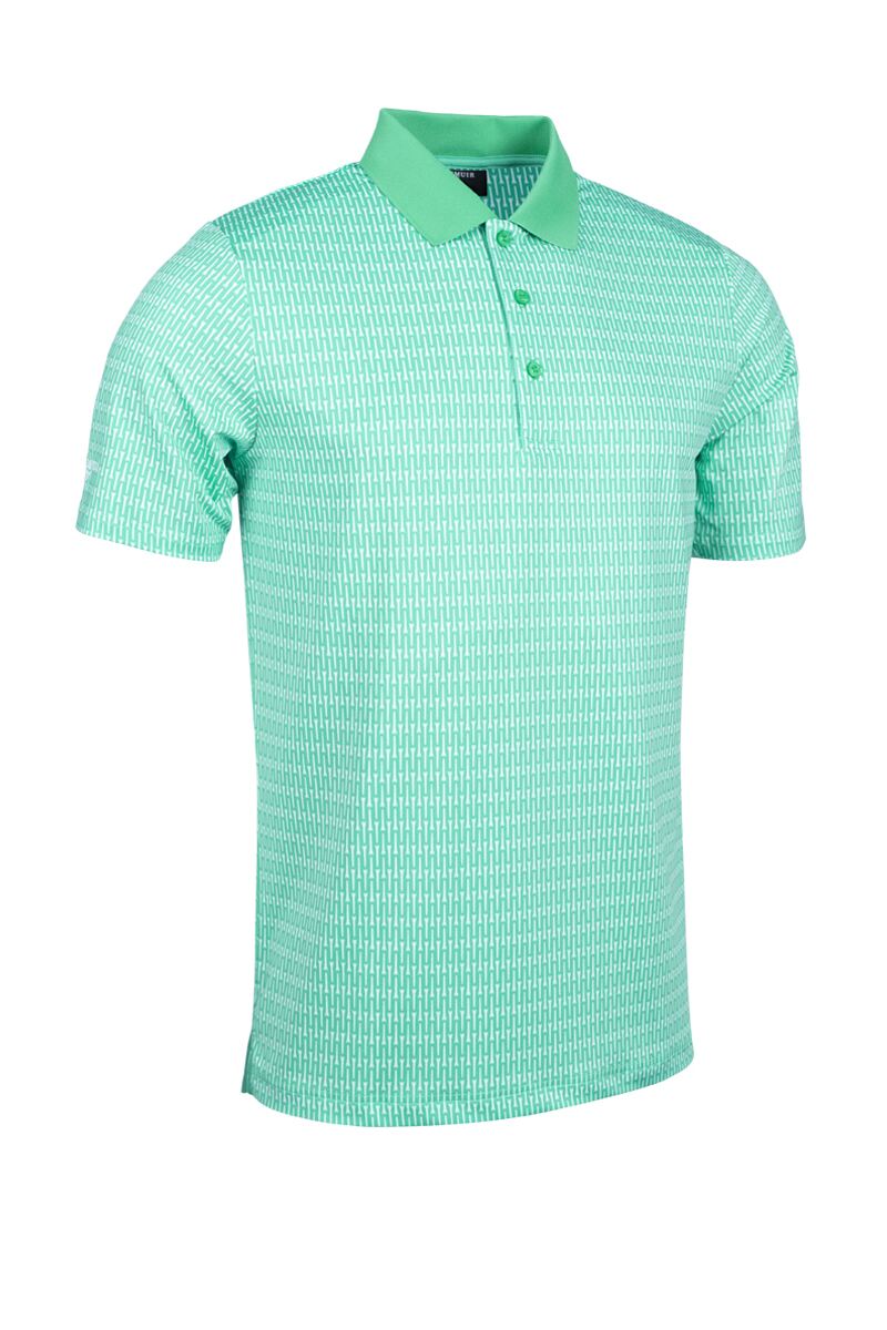 Mens All Over Tee Print Performance Golf Polo Sale Marine Green/White S
