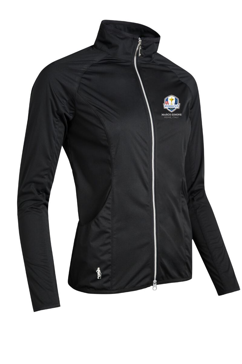 Official Ryder Cup 2025 Ladies Zip Front Water Repellent Golf Jacket Black L