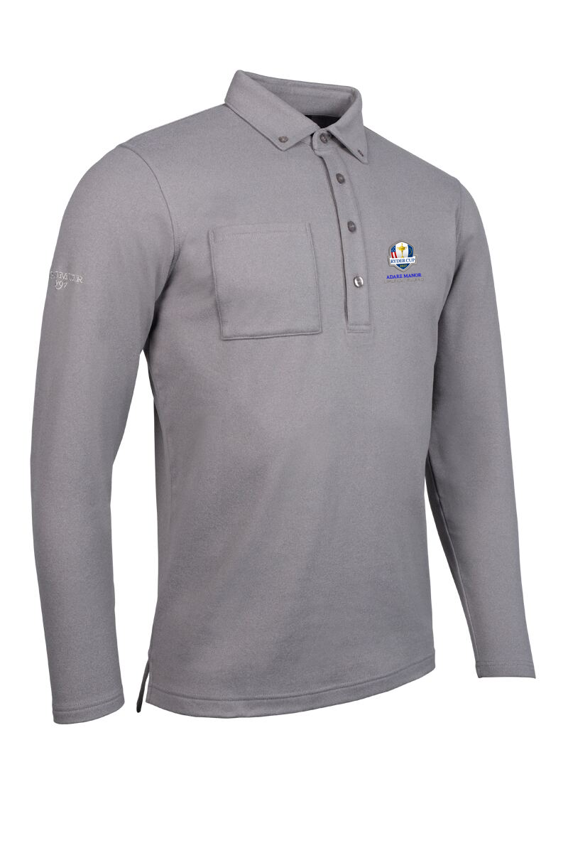 Official Ryder Cup 2027 Mens Long Sleeve Thermal Performance Golf Polo Shirt