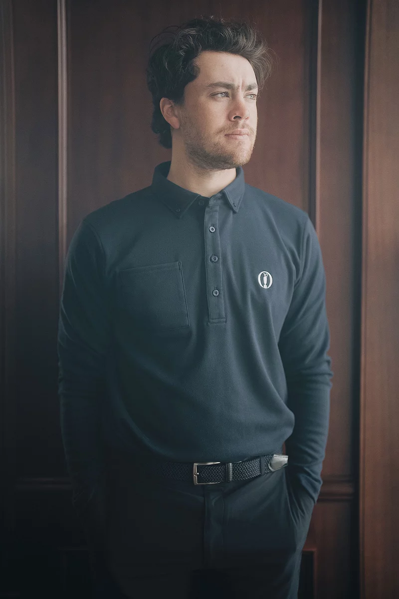 The Open 2025 Mens Long Sleeve Thermal Performance Golf Polo Shirt