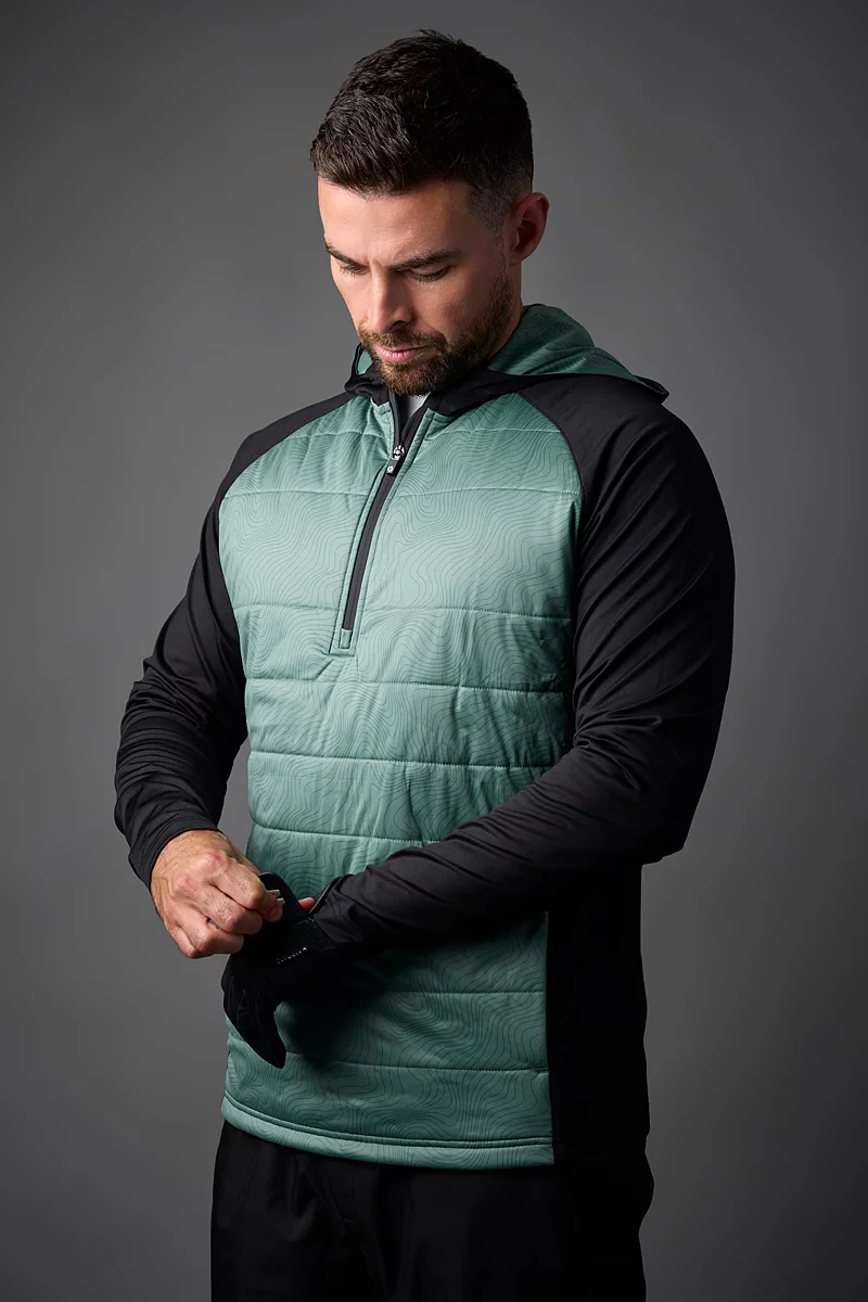 Mens Hybrid Padded Performance Midweight Golf Hoodie