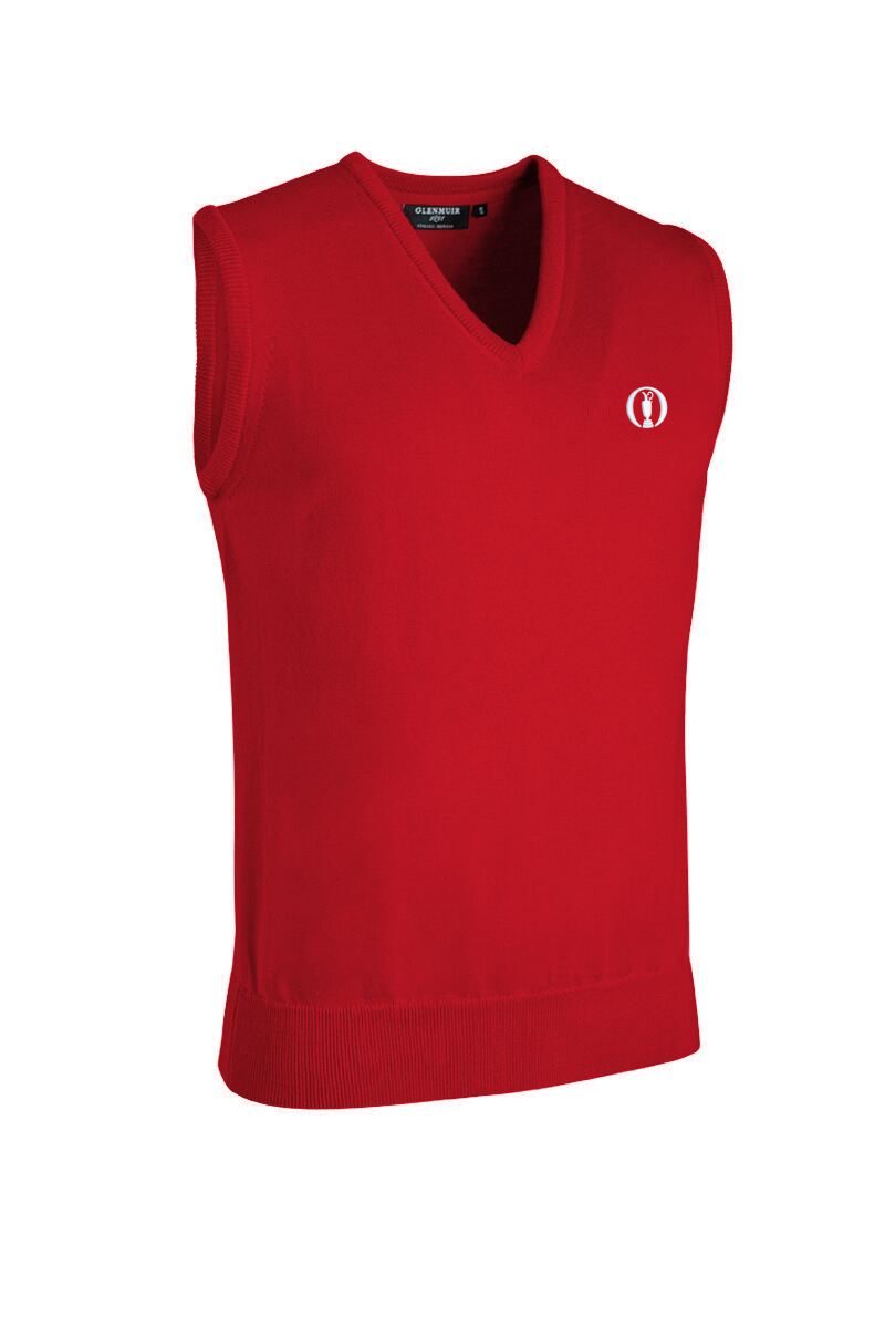 The Open Mens V Neck Lightweight Merino Wool Golf Slipover