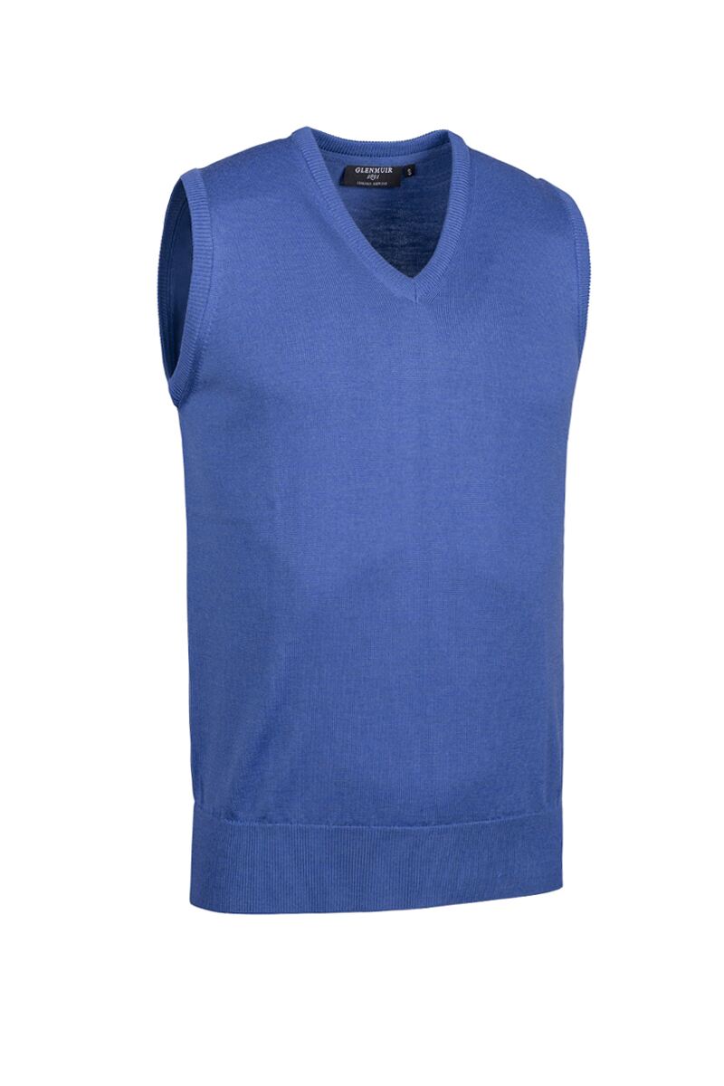 Glenmuir Mens V Neck Merino Wool Golf Slipover Tahiti Marl L