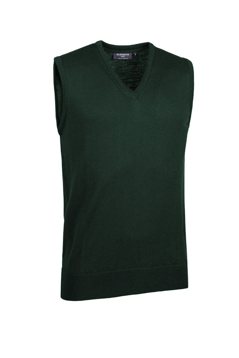 Mens V Neck Lightweight Merino Wool Golf Slipover