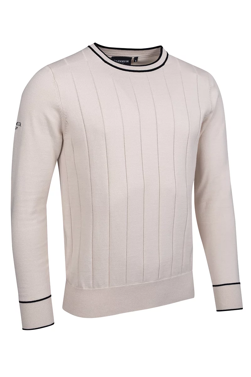 Men's Ratho Cotton Golf Pullover - Vertical Stitch | Glenmuir