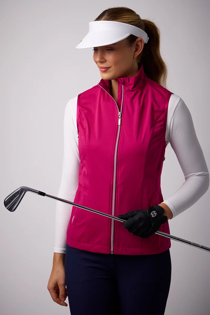 Ladies Full Zip Lightweight Stretch Water Repellent Golf Gilet