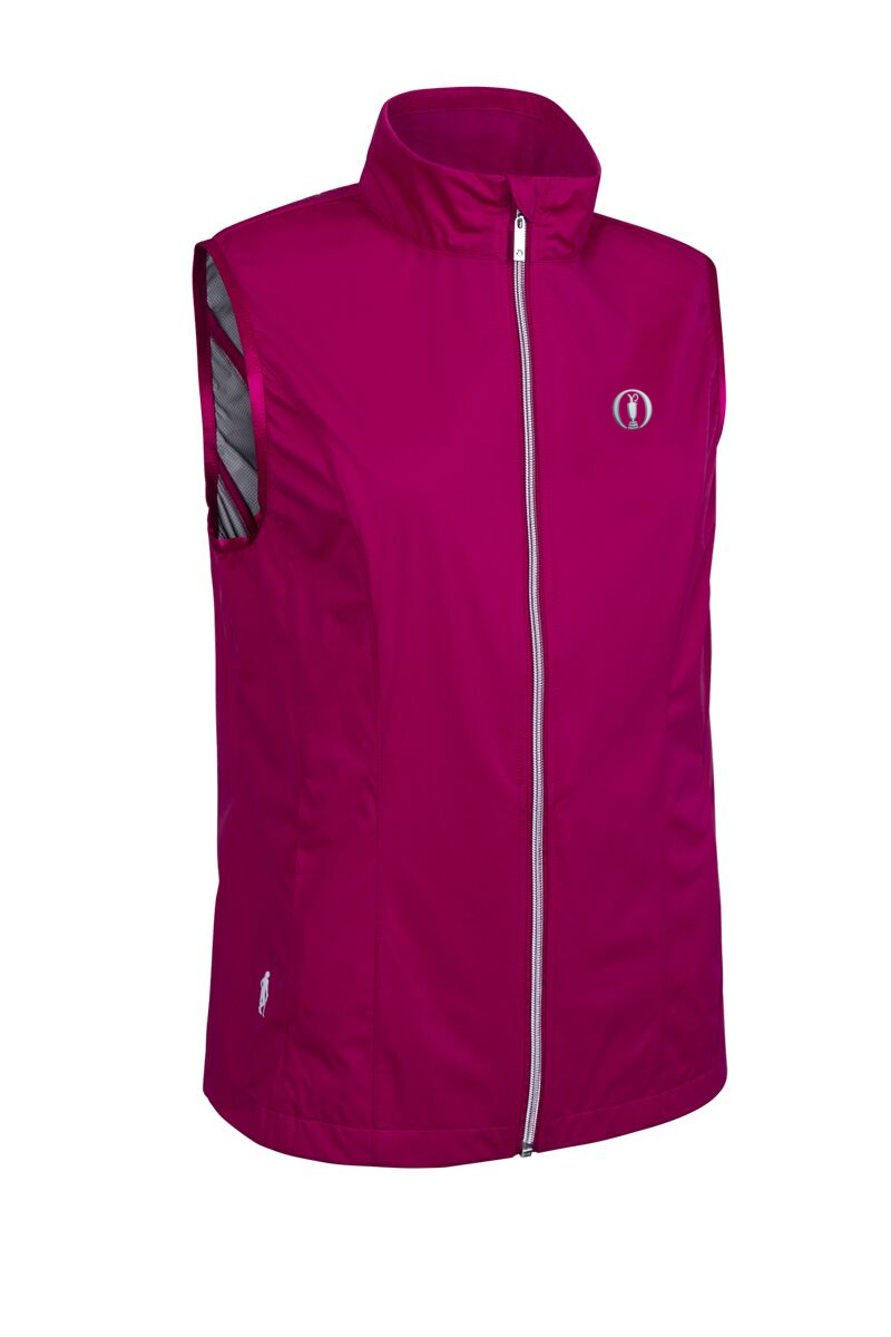 The Open Ladies Full Zip Lightweight Stretch Water Repellent Golf Gilet