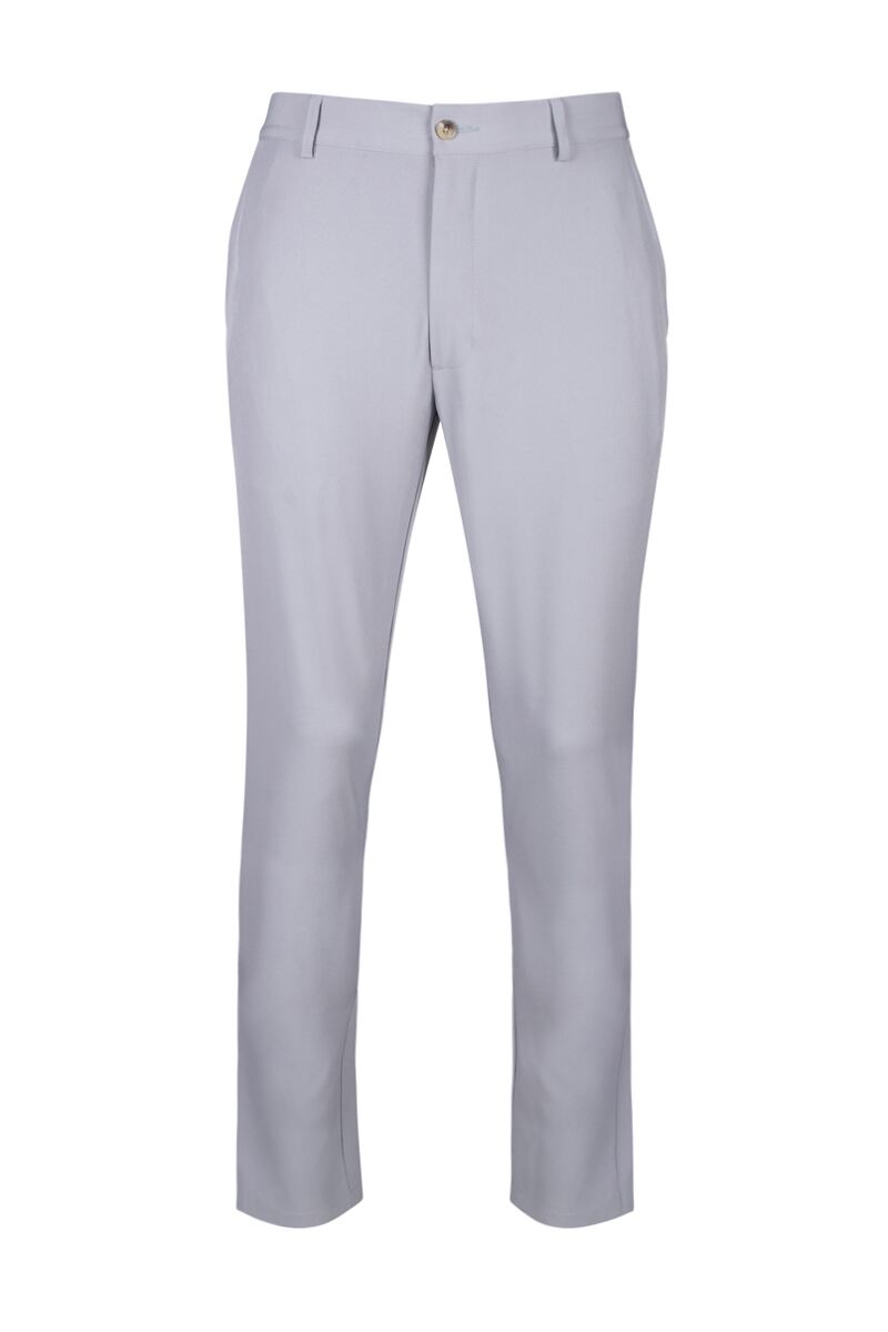 Mens Lightweight Stretch Performance Golf Trousers Light Grey Long 32