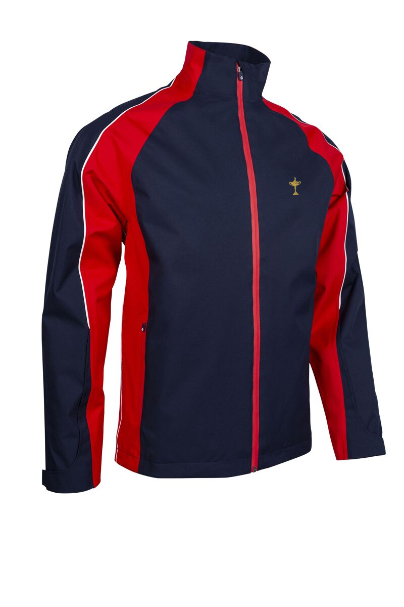 Official Ryder Cup 2027 Mens Contrast Shoulder Panel Waterproof Golf Jacket
