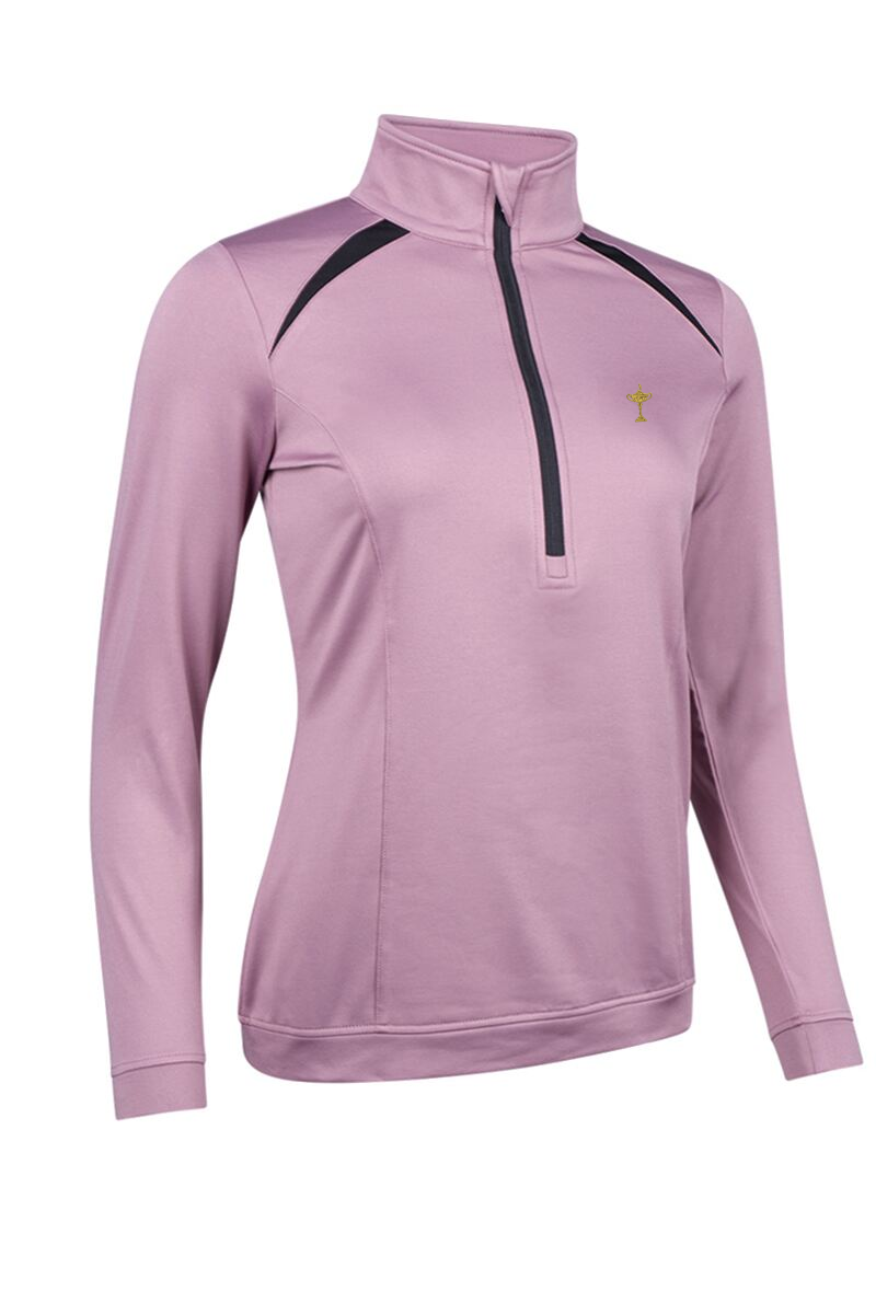 Official Ryder Cup 2027 Ladies Quarter Zip Shoulder Panelled Performance Fleece Golf Midlayer
