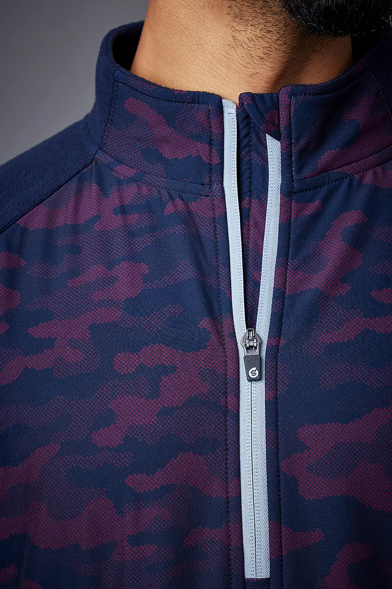 The Open Mens Hybrid Thermal Fleece Golf Midlayer The Open Mens Hybrid Thermal Fleece Golf Midlayer