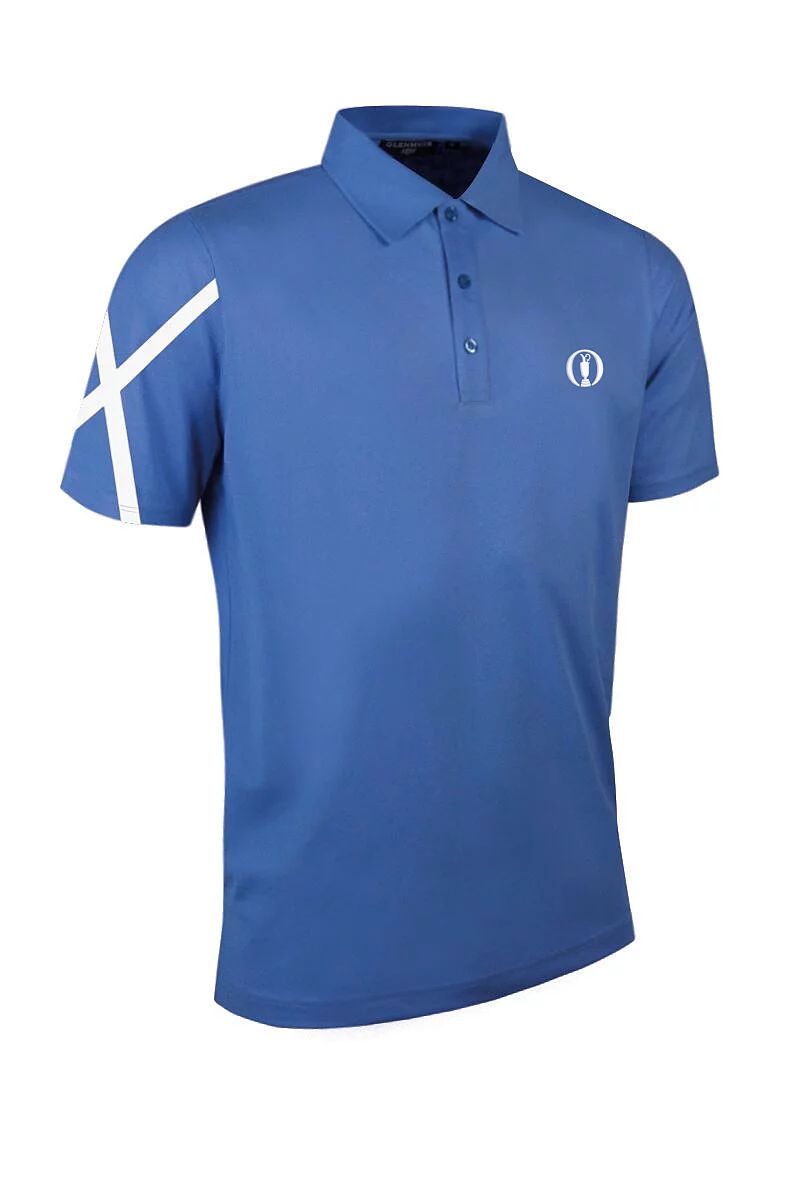 Official Ryder Cup 2027 Mens Saltire Performance Pique Golf Polo Shirt Tahiti XL