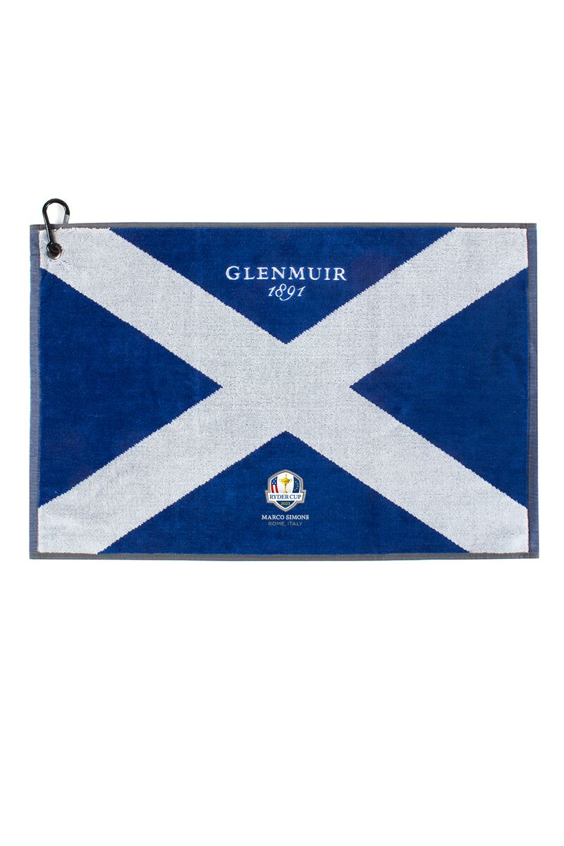 Official Ryder Cup 2025 Saltire Flag Jacquard Cotton Golf Bag Towel Ascot Blue/White One Size