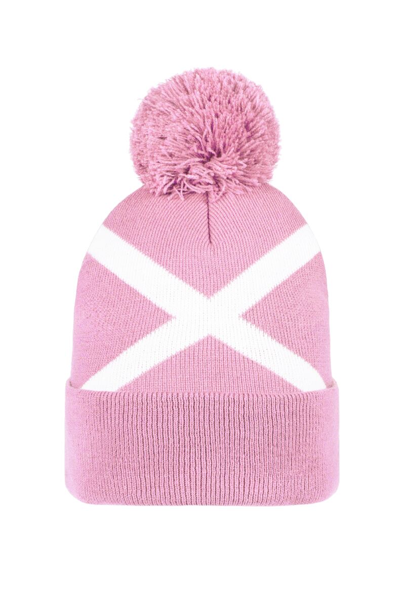 Unisex Thermal Lined Saltire Golf Bobble Beanie Hat