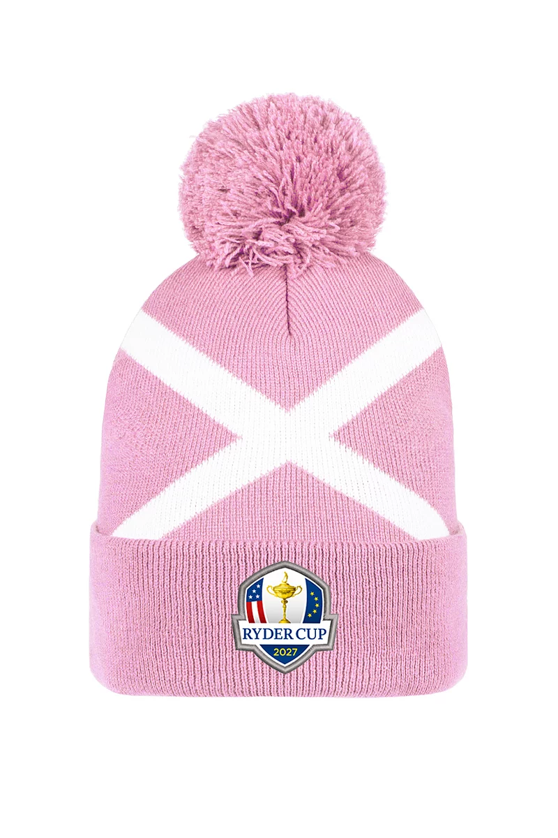 Ryder Cup 2027 Thermal Lined Saltire Golf Bobble Beanie Hat
