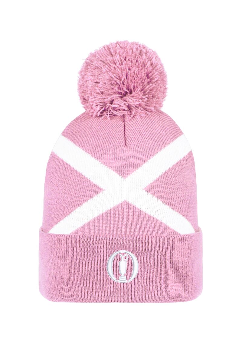 The Open Unisex Thermal Lined Saltire Golf Bobble Beanie Hat