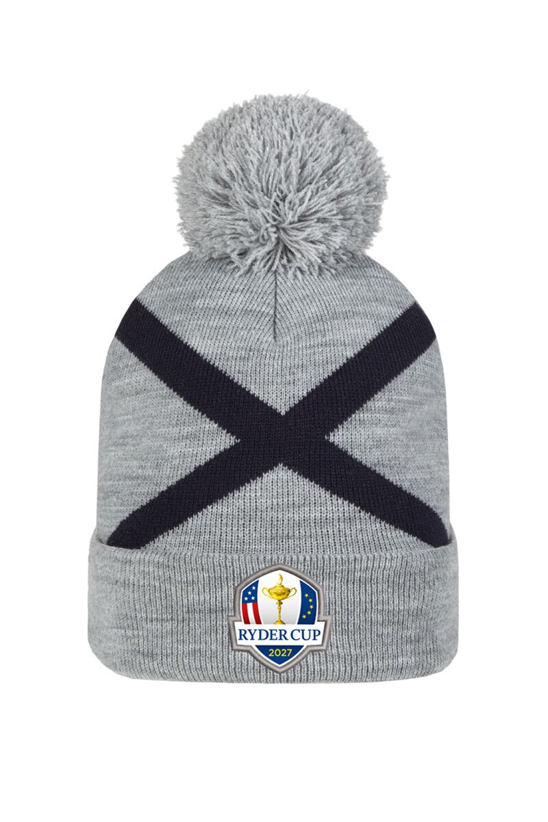 Official Ryder Cup 2027 Unisex Thermal Lined Saltire Golf Bobble Beanie Hat