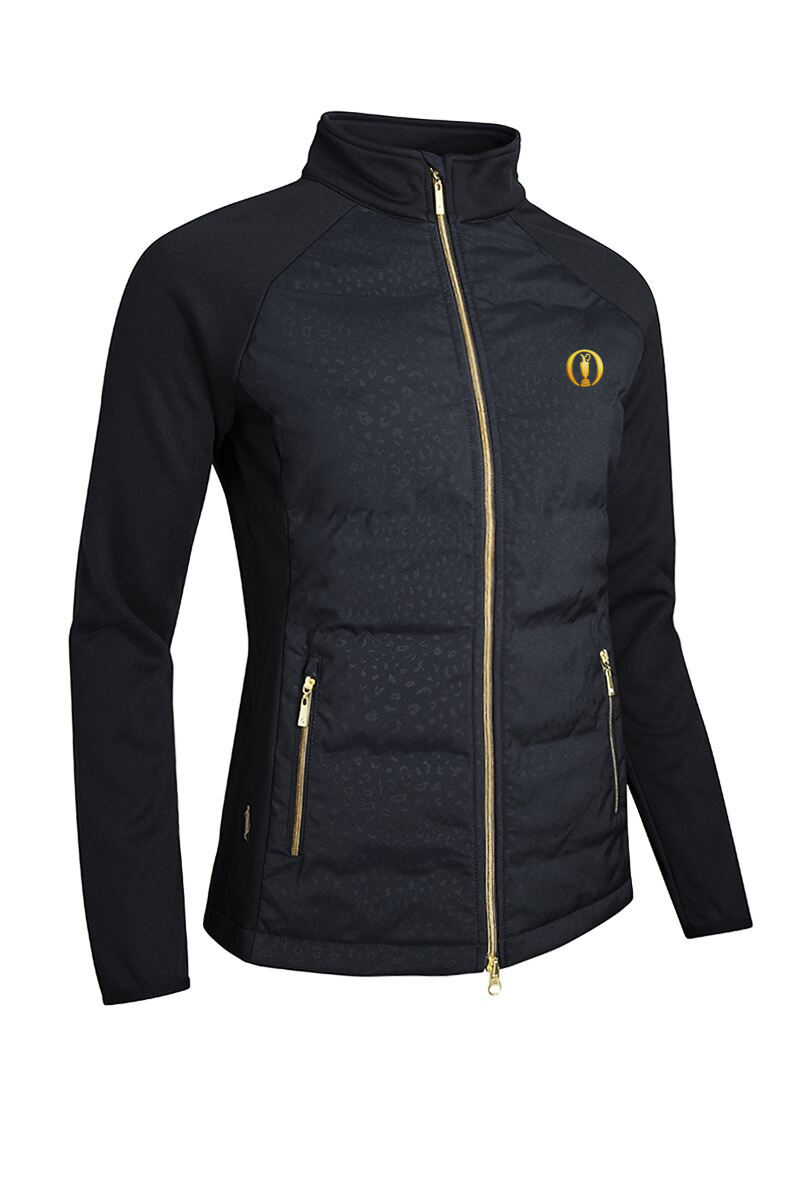 The Open Ladies Zip Front Bonded Padded Hybrid Down Heavyweight Golf Jacket