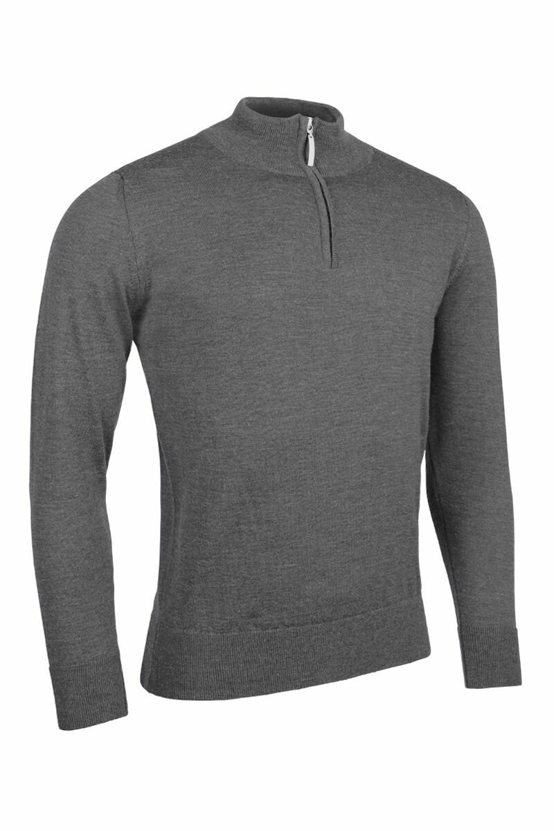 Mens Quarter Zip Water Repellent Lined Merino Heavyweight Golf Sweater