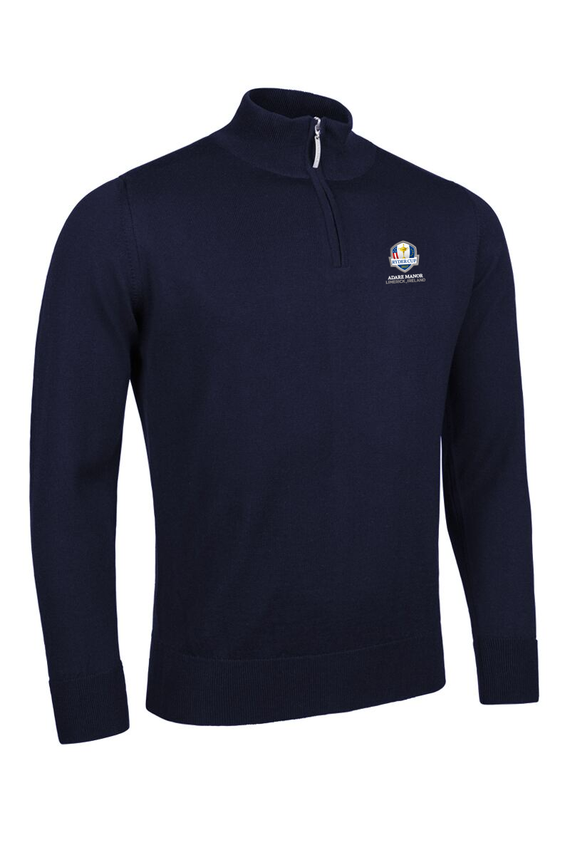 Official Ryder Cup 2027 Mens Quarter Zip Water Repellent Lined Merino Heavyweight Golf Sweater Official Ryder Cup 2027 Mens Quarter Zip Water Repellent Lined Merino Heavyweight Golf Sweater