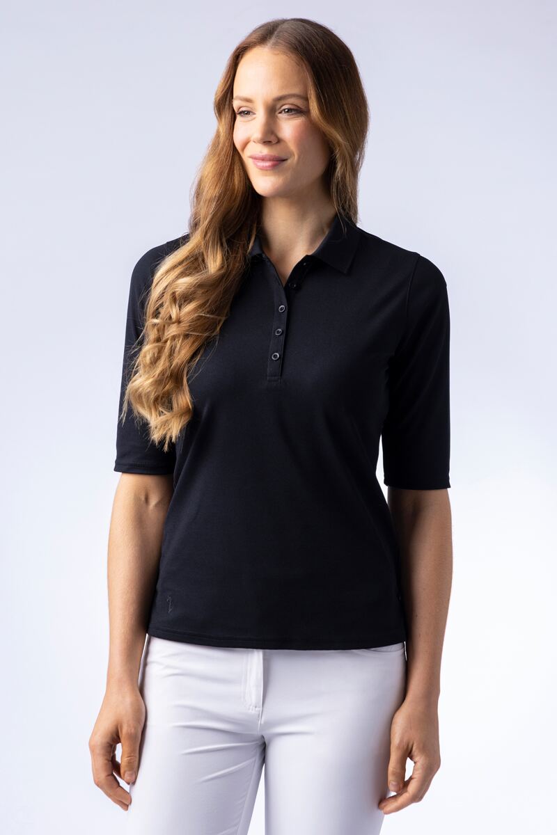 g.SARA Ladies Mid Sleeve Performance Pique Golf Polo Shirt