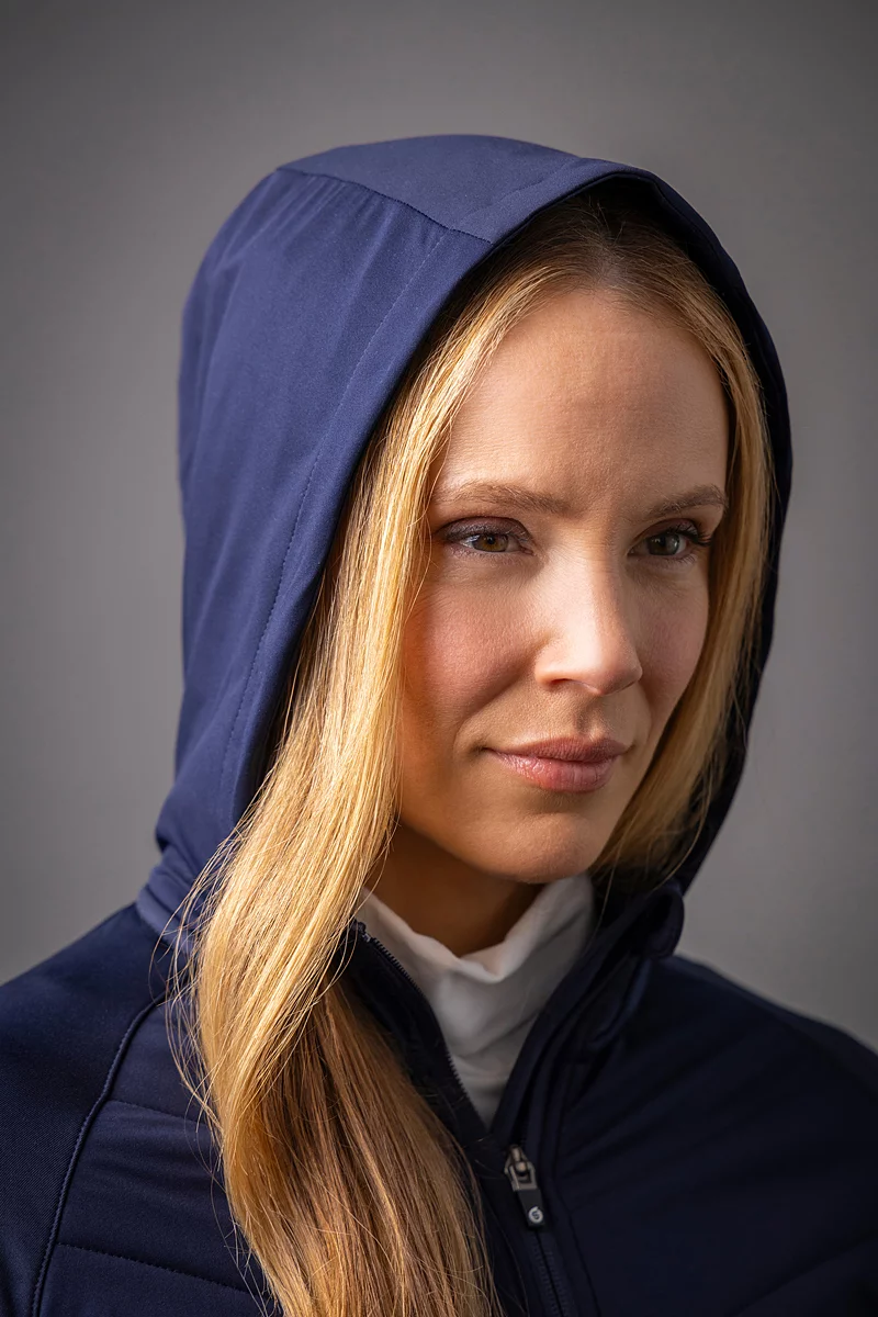 The Open Ladies Hybrid Hooded Quilted Thermal Golf Jacket