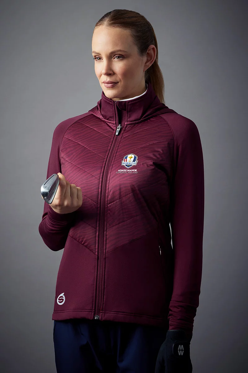 Official Ryder Cup 2027 Ladies Hybrid Hooded Quilted Thermal Golf Jacket Official Ryder Cup 2027 Ladies Hybrid Hooded Quilted Thermal Golf Jacket